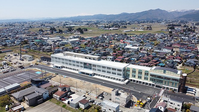 長井市役所上空写真