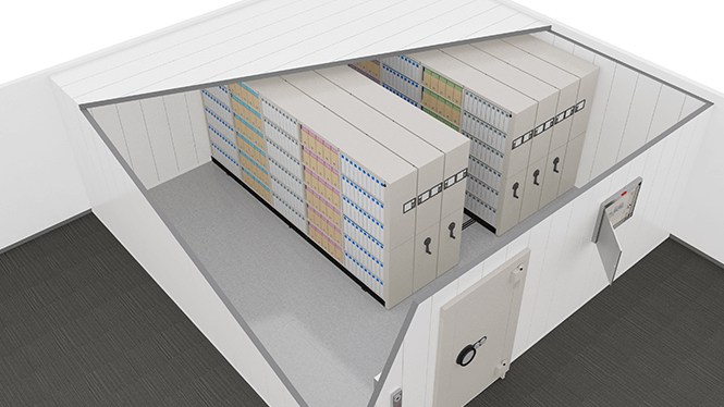 金庫室・書庫室内を効率化する内装設備