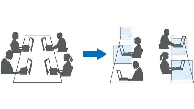 密閉・密接を防ぐオフィスレイアウト